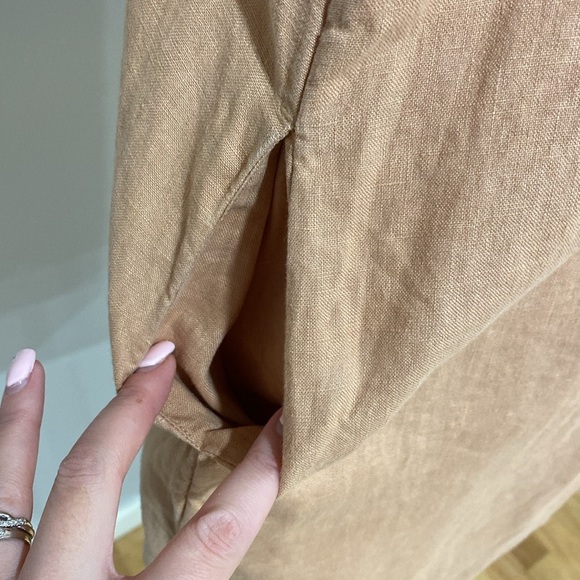 Everlane Linen Notch Collar Short Sleeve Shirt Dress - Picture 9 of 10